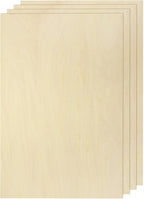 MECCANIXITY 4pcs Basswood Sheet 12" x 18" x 1/16" Thin Unfinished Wood Plywood by MECCANIXITY