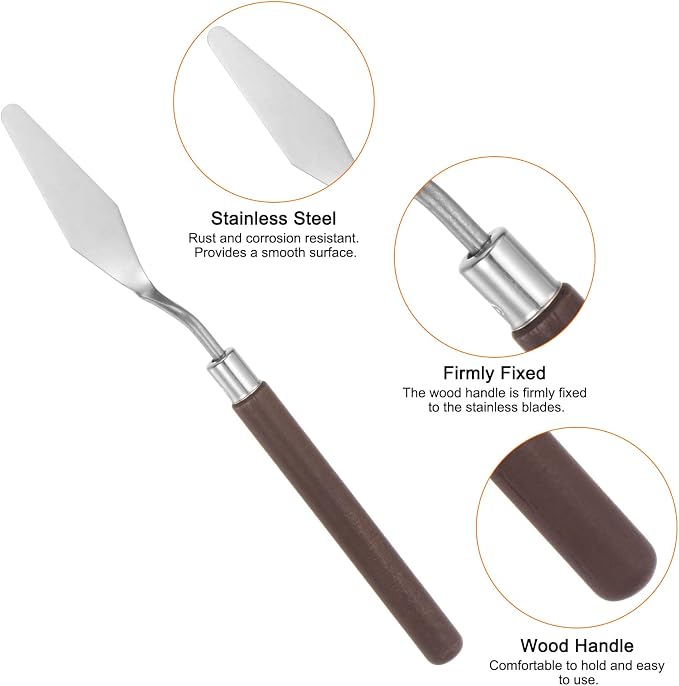 HARFINGTON 2pcs No.3 Palette Knives 17mm Width Stainless Steel Large Pointy - Image 4