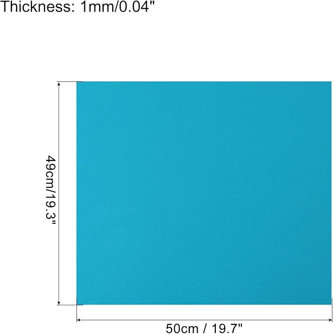 MECCANIXITY EVA Foam Sheets Lake Blue 19.7 Inch x 19.3 Inch 1mm Thick Crafts - Image 2