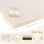 Ivory Felt Fabric Sheet 108" X 36", 1.4mm Thick Large Soft Durable Flexible - Image 2