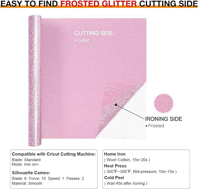 HTVRONT Glitter HTV Vinyl - Image 5