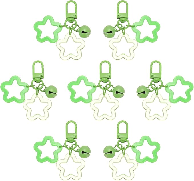 PATIKIL Star Keychain, Candy Color Acrylic Pentagram Keychain Stars Charms Bell by PATIKIL