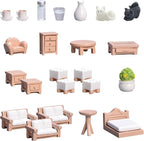 23 Pieces Dollhouse Mini Furniture Decoration Set DIY Accessories Including - Image 2