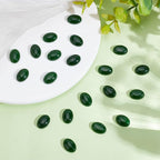 20Pcs Green Natural Oval Moss Stone 0.55 Inch Oval Cabochon Flatback Gemstones - Image 4