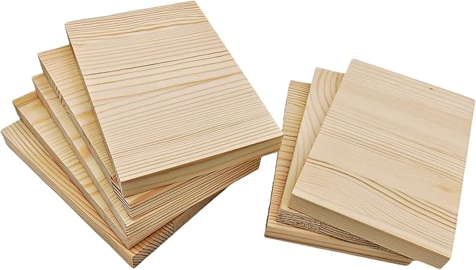8PCS Rectangle Wood Boards Unfinished Wood Blocks - Image 7