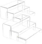 NIUBEE Acrylic Display Riser, 2 Set Clear Rectangular Stands by NIUBEE