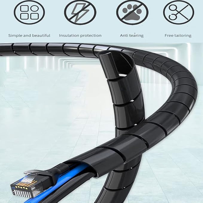 Spiral Cable Wrap - 33 Ft 5/16" Cable Management Sleeve Organizer - Image 2