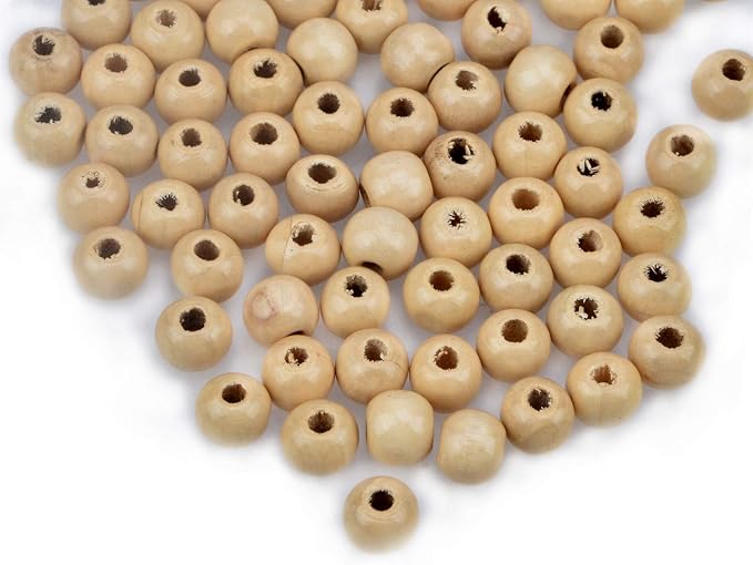 AD Beads Wood Spacer Loose Wooden Craft Beads Big Hole Beads Assorted - Image 2