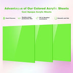 Adrattnay Light Green Acrylic Sheets 1/8" Thick, - Image 3