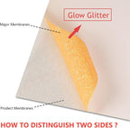 guangyintong Heat Transfer Vinyl Glow Glitter Orange Yellow HTV Rolls, Glitter - Image 2