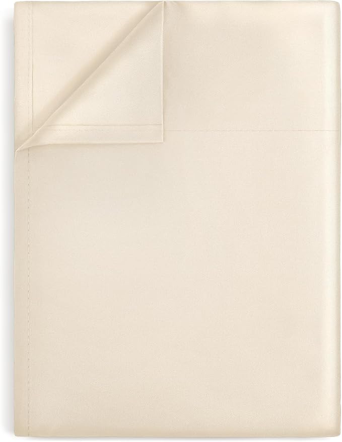 Lirex Beige Flat Sheet Twin, Ultra Soft & Breathable Brushed 1800 Microfiber by Lirex