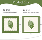 8x8 Picture Frame with Wavy Mat, Wooden Real Glass 8 x 8 Photo Frame - Image 2