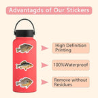 57Pcs Deep Sea Fish Stickers Waterproof Vinyl, Ocean Deepwater Fish Decals - Image 4