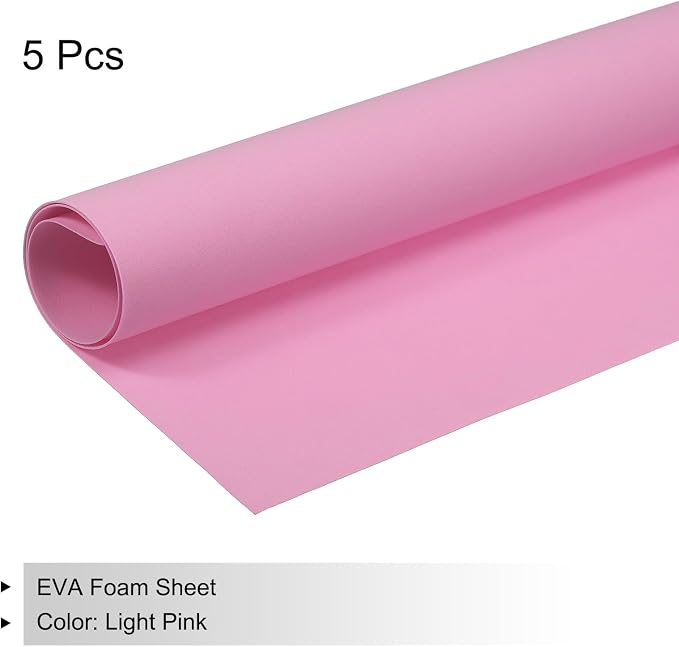 MECCANIXITY EVA Foam Sheets Light Pink 19.7 Inch x 17.7 Inch 0.8mm Thick Crafts - Image 3