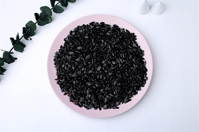 MAIBAOTA Natural Black Obsidian Crystal Quartz Rocks Chips Vase Filler Rocks - Image 3