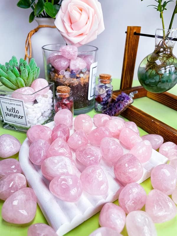 DUQGUHO Rose Quartz Healing Crystals Stones Set Natural Bulk Crystals Tumbled - Image 2