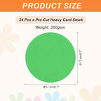 MECCANIXITY 24 Pcs Circle Card Stock, 6.7 Inch Round Cutouts Paper Thick - Image 2