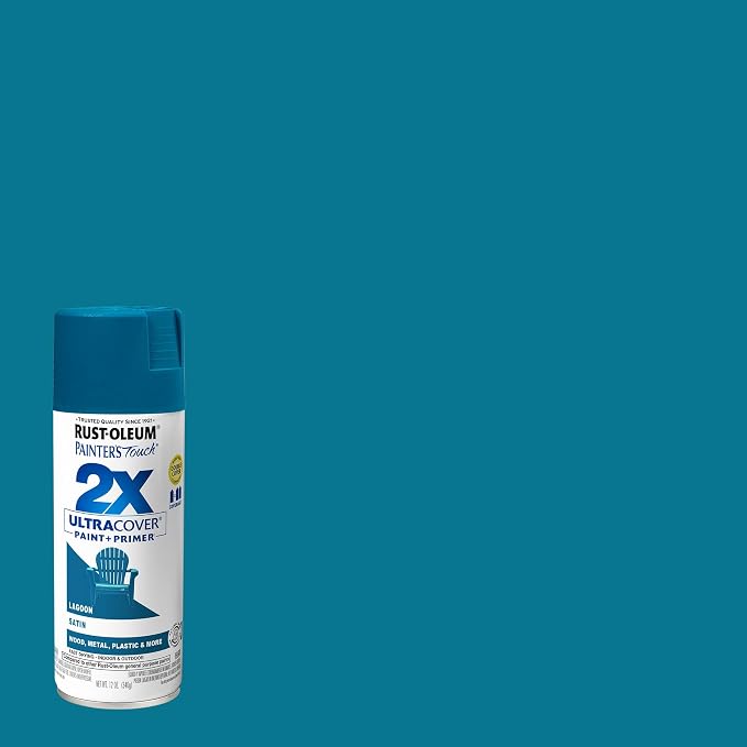 Rust-Oleum Painter's Touch 2X Ultra Cover Spray Paint, Satin Lagoon - Image 2