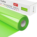 VinylRus Heat Transfer Vinyl-12” x 35FT Apple Green Iron on Vinyl Roll by VinylRus