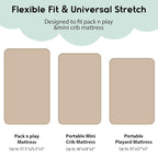 Yoofoss Pack and Play Sheets Fitted, Mini Crib Sheets 2-Pack - Image 3
