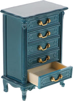 Toyvian Dollhouse Cabinet 1:24 Scale, Miniature Wooden 5-Drawer Dresser Storage by Toyvian
