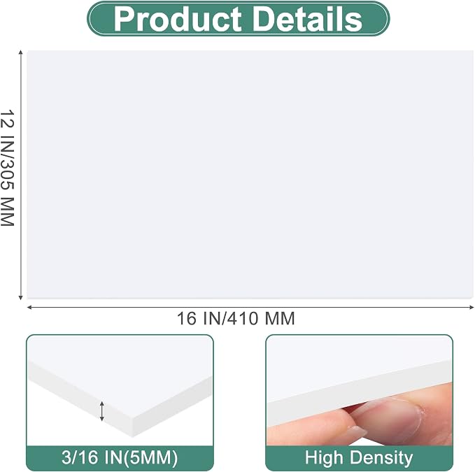 MYFAMIREA 12 Pack White Foam Board 12" x 16", 3/16" Thick Board Poster - Image 2