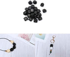 20mm Black Wooden Geometric Beads - Image 2