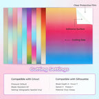 HTVRONT Gradient Permanent Vinyl 10 Sheets 12"x10" Rainbow Adhesive Vinyl | - Image 5