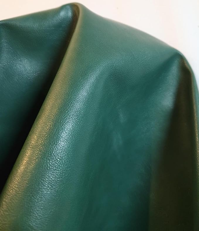 Green Soft Faux Vegan Leather Fabric Sheet PU Peta Approved Vegan | 1 Yard Cut by NATLeathers