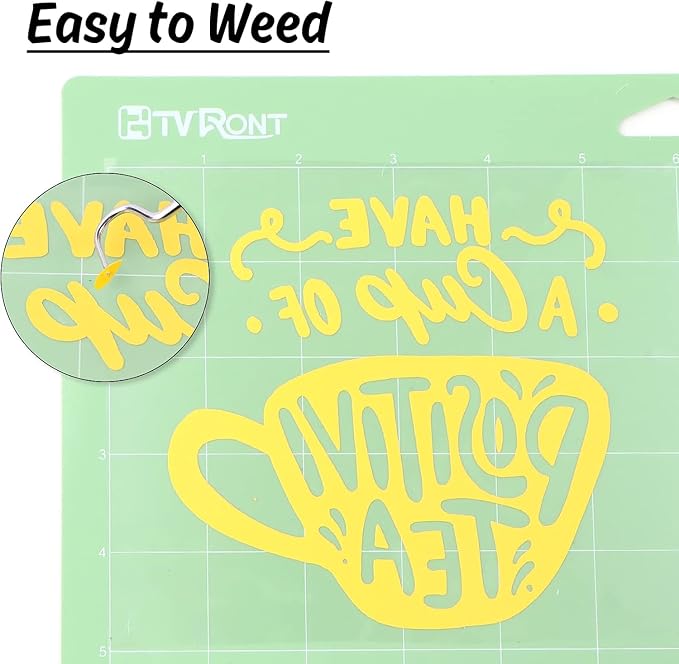 HTVRONT Yellow and Neon Pink 12" x 5ft HTV Vinyl Rolls | Easy Cut & Weed Heat - Image 5