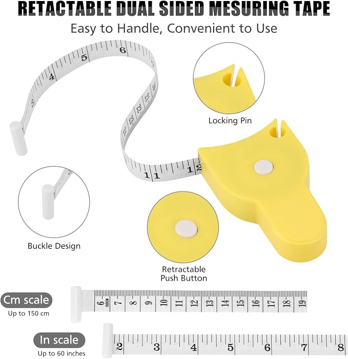 2PCS Tape Measure Body Measuring Tape 60inch, Retractable Measuring Tape - Image 2