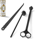 3-in-1 Candle Accessory Set, Wick Trimmer, Candle Snuffer, Wick Spoon, Stainless Steel Material Perfect for Candle Lovers(Black)