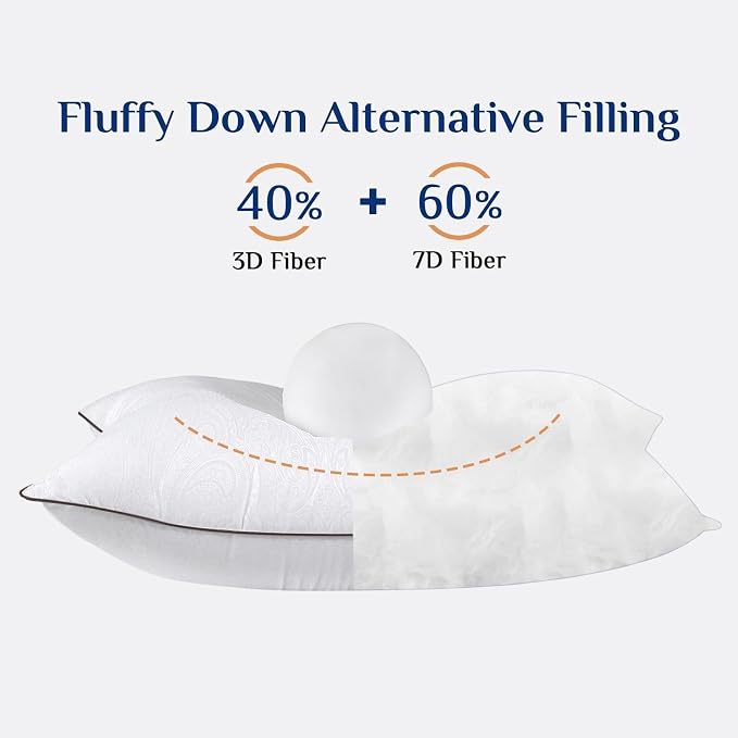 JOLLYVOGUE Pillows Queen Size Set of 2 - Image 3