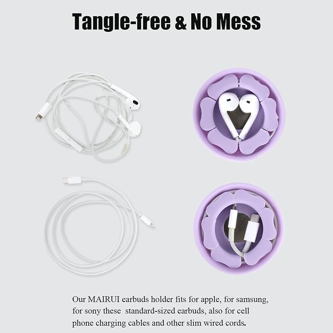 MAIRUI Wired Earbud Case Earphone Headphone Cord Organizer Earbuds Wrap Soft - Image 4
