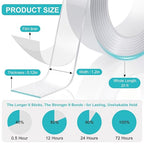 P7yaumy Double Sided Tape Heavy Duty 1.2in×20ft, Nano Tape Double Sided - Image 2