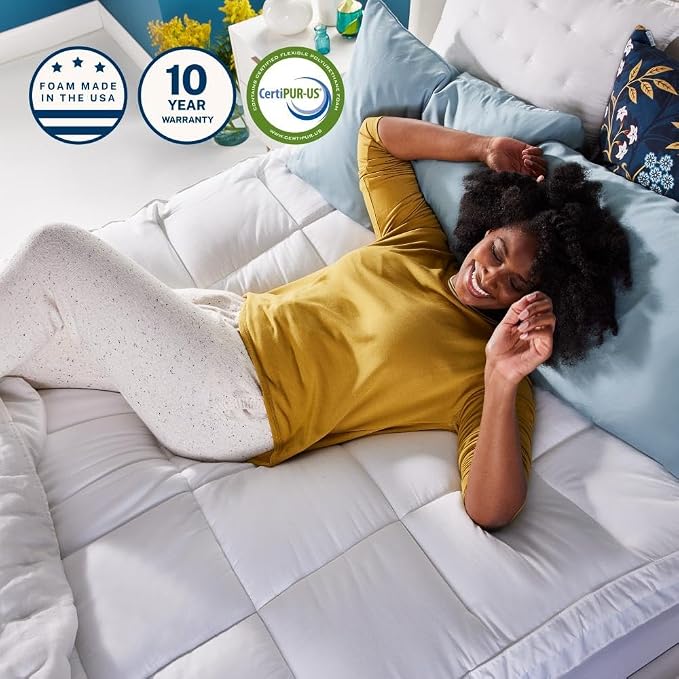 Sleep Innovations Dual Layer 4 Inch Memory Foam Mattress Topper, California - Image 7