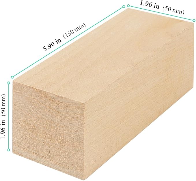 12 PCS 6x2x2 Inch Basswood Carving Blocks, Basswood Square Wood Blocks - Image 2