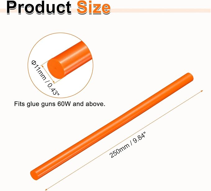 HARFINGTON 10pcs Hot Glue Sticks 0.43" Dia x 9.84" Long EVA Mini Hot Melt - Image 2