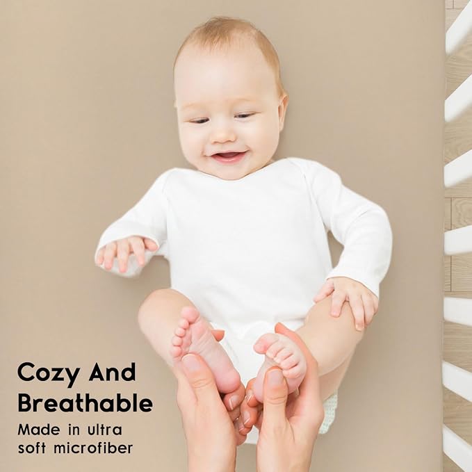 Yoofoss Baby Crib Sheets for Boys Girls, Fitted Crib Sheet 2 Pack for Standard - Image 4