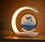 Moving Sand Art Lamp, Crescent LED Table Lamp by LLPCKPB