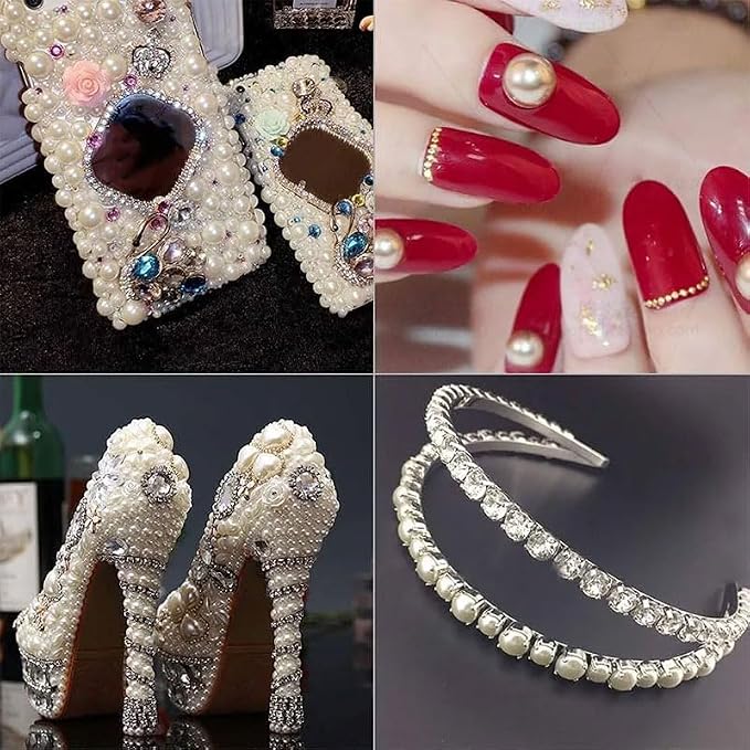 2000PCS AB Color Imitation Half Round Pearls Bead Loose Beads Gems, Mixed Sizes - Image 5