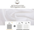 100% Egyptian Cotton Fitted Sheet Twin Size White, 600 Thread Count, 8-16" Deep - Image 5