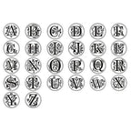 Medieval Initial Alphabet Wax Letter Seal, Brass Head Wooden Handle, - Image 7
