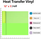 HTVVETUR Glow in The Dark HTV Heat Transfer Vinyl Roll 12 Inch by 5 Feet Iron - Image 3