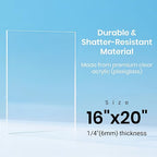 CALPALMY 16x20 Inch Clear Acrylic Sheet - Image 2