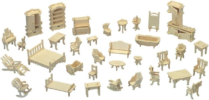 CUTEROOM 3D Wooden Puzzle House, DIY Dollhouse Miniature Kit - Image 5