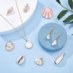 SUNNYCLUE 1 Box 20pcs 10 Styles Natural White Cowrie Seashells Charm Conch - Image 4
