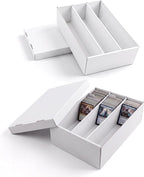 Calenzana 2400-Count Trading Cardboard Card Storage Boxes 2 Pack, 3 Row White by Calenzana