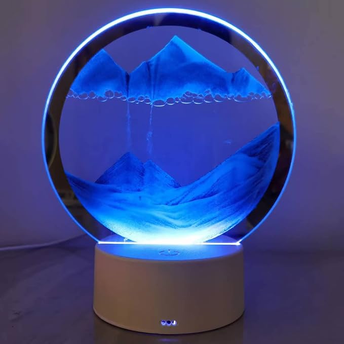 rysnwsu Moving Sand Art Picture Round Glass 3D Deep Sea Sandscape in Motion - Image 8