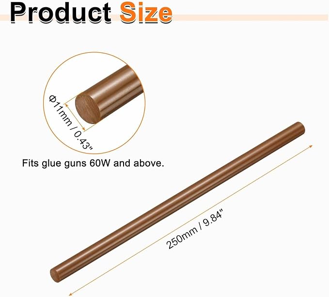 HARFINGTON 10pcs Hot Glue Sticks 0.43" Dia x 9.84" Long EVA Mini Hot Melt - Image 2